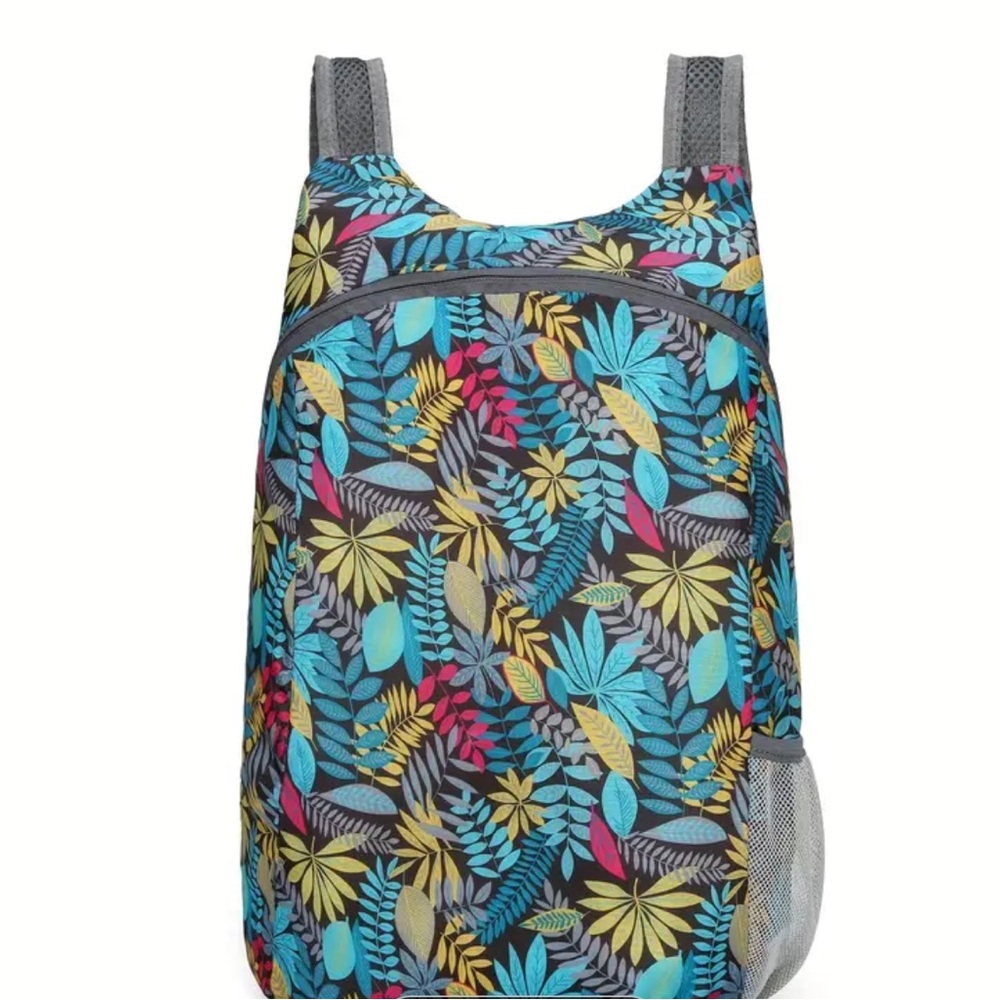 1pc Vibrant Flower Casual Backpack - Multi-Functional, Ultralight, Foldable